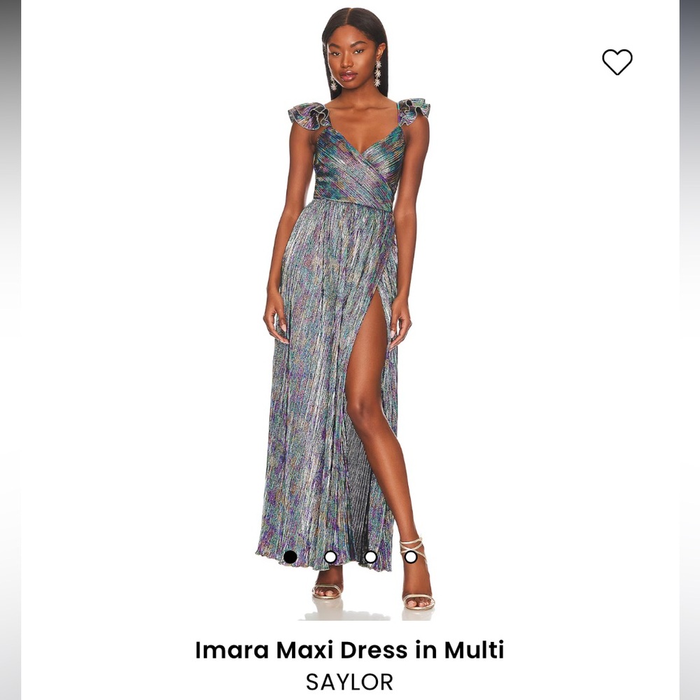 Saylor dress multi colored (blue green gold and purple)